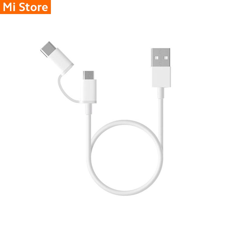 Cable De Datos Mi 2-in-1 Usb Cable Micro Usb To Type C 30 cm Blanco